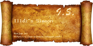 Illés Simeon névjegykártya